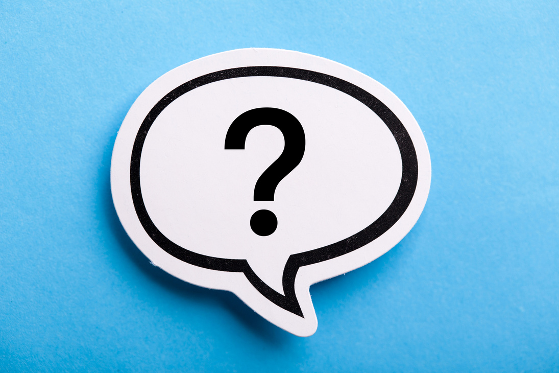 Question Mark Speech Bubble Isolated On Blue