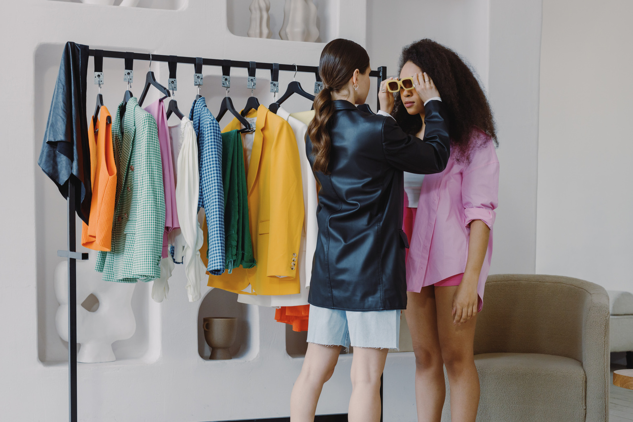 Woman Styling a Model